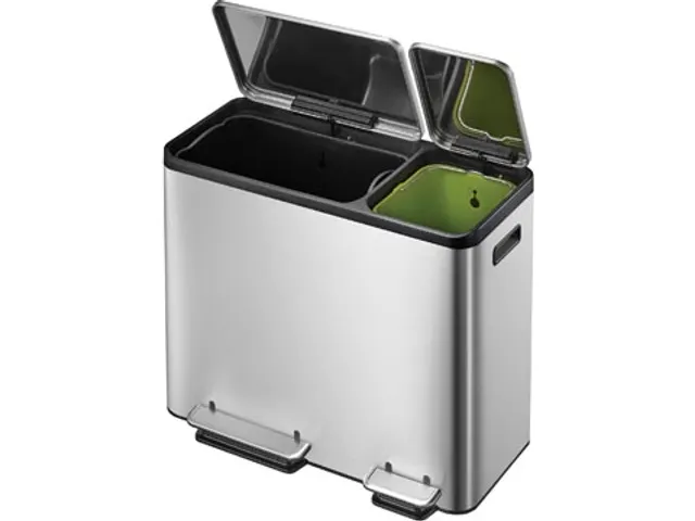 Ecocasa Recycler Pedaalemmer 30+15 Liter mat RVS