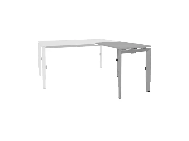 Bureau Linesto N3 aanbouwtafel 80x60cm lichtgrijs 25mm alu