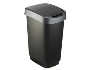 Afvalbak Twist 25 liter Zwart Zilver - 1