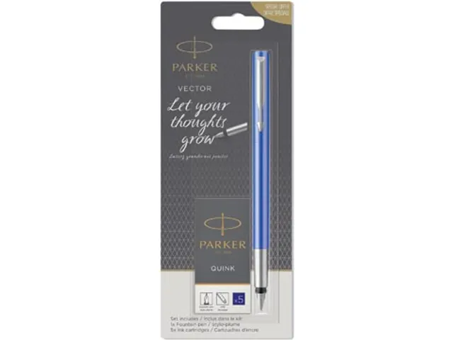 stylo plume Vector, blister avec recharge, en couleurs assorties