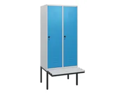 locker met bank,HxBxD 1950x800x815mm,2vak,vak B 400mm,draaigrendel