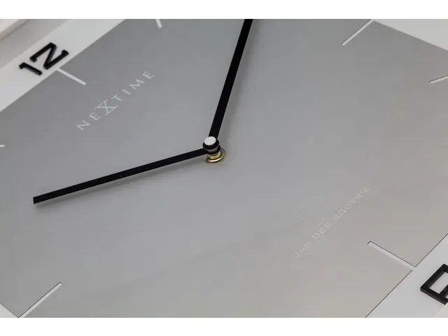 Wandklok NeXtime Square Wall 40x40x4cm wit cijfers