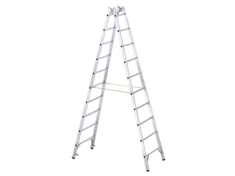 Bokladder Dubbelzijdig L 2.90m 2x10sporten Stalen Scharnieren