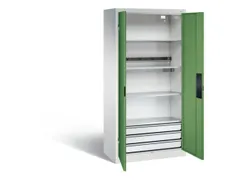 acculaadkast 1950x930x500mm 5stekkerdozen 230V cil.-slot front RAL6011