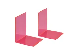 Boekensteun MAUL 10x10x13cm acryl set 2 neon rood transparant