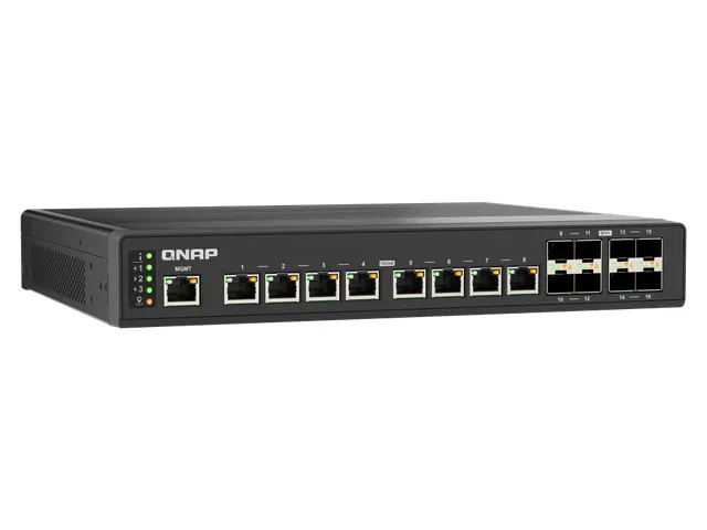 320Gbps, 8x 10GbE BASE-T (RJ45), 8x 10GbE SFP+, 1x 1GbE RJ45, 43.5 x 2