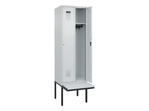 locker met bank,HxBxD 2120x600x815mm,2vak,vak B 300mm,cilinderslot