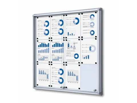 Vitrinekast Mededelingenbord Fire-proof schuifdeuren 12xA4