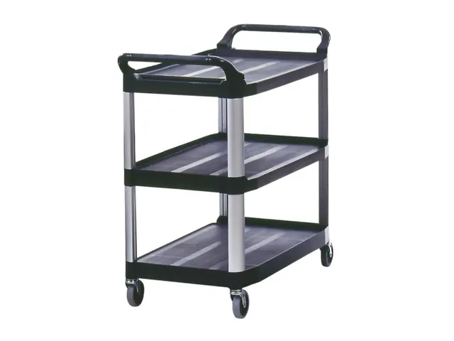 Chariot de service à 3 plateaux Rubbermaid Xtra noir