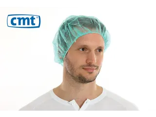 PP non woven haarnet groen 53cm bouffant cap maat L 10x100 Stuks - 2