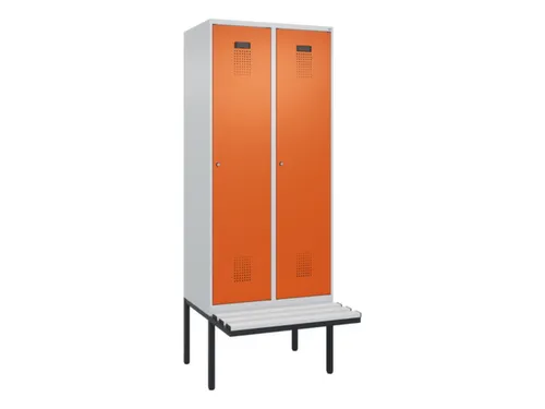 locker met bank,HxBxD 2120x800x815mm,2vak,vak B 400mm,cilinderslot