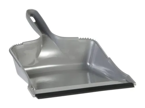 Vikan Classic stofblik kunststof grijs rubber rand 21cm