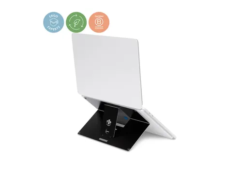 Laptopstandaard R-Go Riser Attachable voor laptops 10-22 inch Zwart