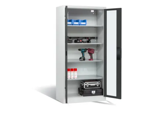 acculaadkast 1950x930x500mm 5stekkerdozen 230V cil.-slot front RAL7016