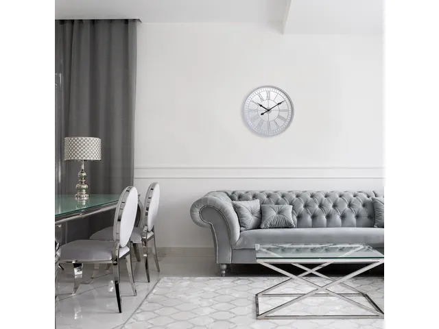 Spiegelklok - 56cm - Stille wandklok - Landelijk - Wit - NeXtime - "Cl