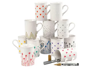 Glas- & Porseleinstiften Creativ Company 1-2mm set à 12 kleuren - 5