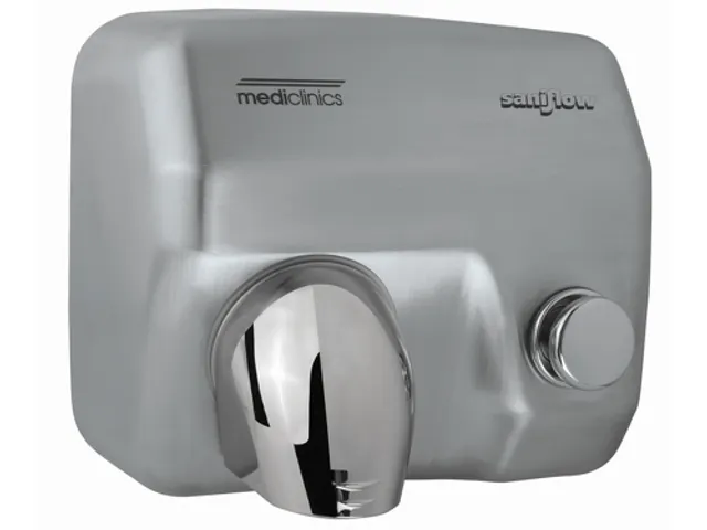 Sèche-mains à bouton poussoir E05CS(Saniflow) Acier inoxydable