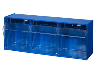 Assortimentsbak Hxbxd 240x600x200mm 3bakken Polystyreen Blauw - 1