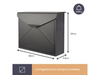 Brievenbus Mailbox Verona Mat Zwart Staal - 6