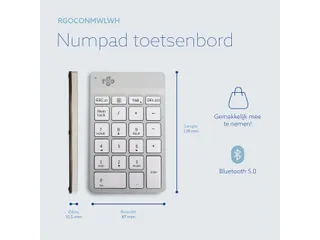 Numeriek Toetsenbord R-Go Numpad Break Draadloos Wit - 7
