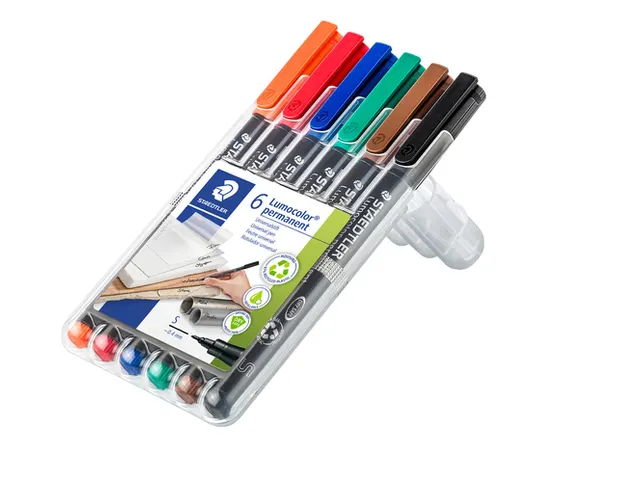Viltstift Staedtler OHP Lumocolor 313 Super fijn 0.4mm Assorti 6 stuks