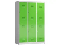 Dubbeldekse garderobekast 1800x1185x500mm 3x2vak 400mm RAL7035 RAL6018