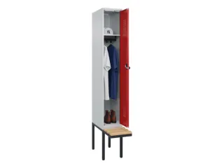 locker met bank,HxBxD 2120x300x815mm,1vak,vak B 300mm,draaigrendel - 1