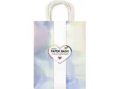 Cadeautas Folia irisierend kraft 24x31x12cm zilver 20 stuks
