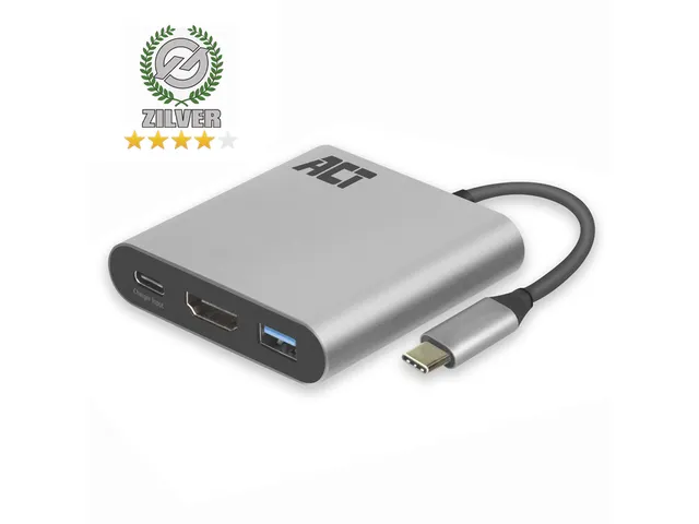 USB-C Multiport Adapter Voor 1 HDMI Monitor Grijs
