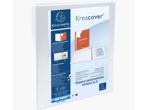 Ringmap A4 Maxi Kreacover Pp Personaliseerbaar 4 D-ringen 16mm Wit