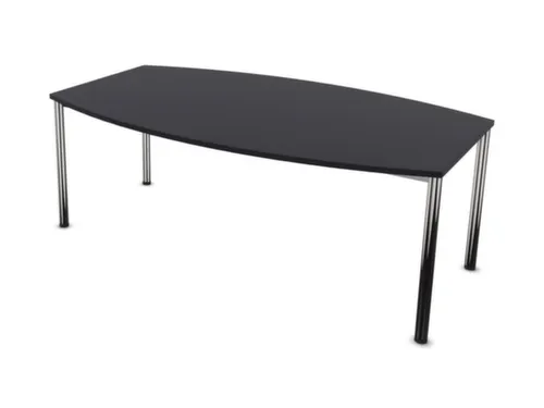 vergadertafel,HxBxD 740x2000x1200mm,vatvormig,CC-zwart