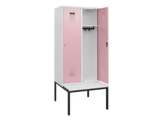 locker met bank,HxBxD 1950x800x815mm,2vak,vak B 400mm,cilinderslot - 1