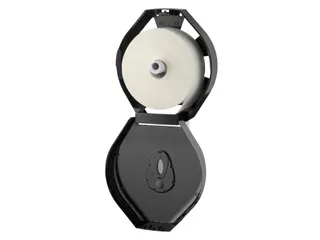 PlastiQline jumborol Toiletpapier dispenser maxi kunststof zwart - 2