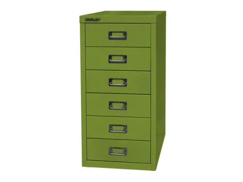 kantoor-ladekast HxBxD 590x279x380mm 6 laden romp + front groen staal