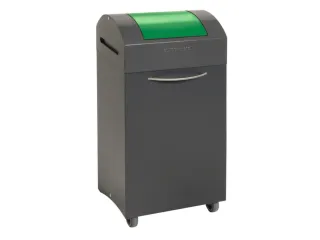 Afvalbak 60 Liter 790x380x320mm Plaatstaal 2 Wielen Klep Groen - 1