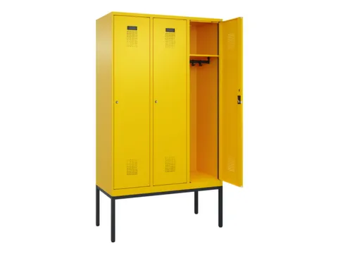 locker,HxBxD 2120x1200x500mm,3vak,vak B 400mm,cil.-slot,voetonderstel