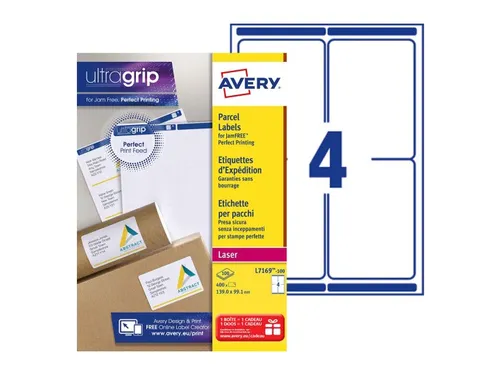 Verzendetiket Avery QuickPeel L7169-100 99.1x139mm Wit 400 Stuks