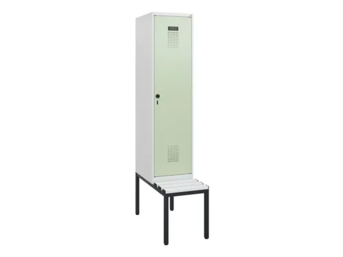 locker met bank,HxBxD 1950x400x815mm,1vak,vak B 400mm,draaigrendel