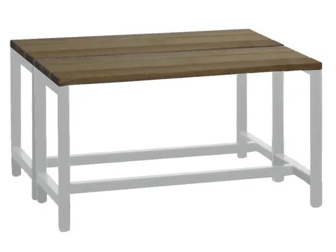 Omkleedbank Lxb 1000X740Mm Houten Latten Dubbelzijdig Lichtgrijs