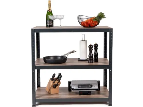 Rek Home Table 175 kg 88x90x45cm 3 Legborden Zwart