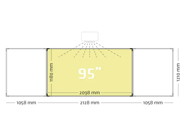 Projectiebord vijfvlaks 120x214cm 16:9 mat wit Extraflat