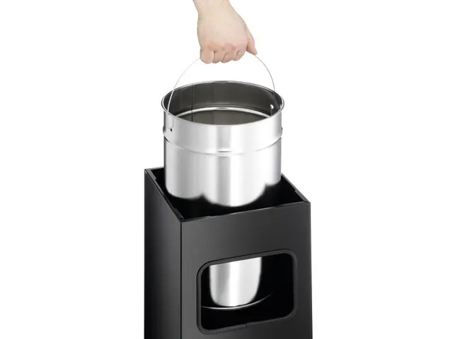 Metalen Afvalbak 17 Liter Met Asbak Zwart