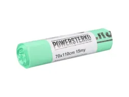 Afvalzak Powersterko bioplastic T15 70x110cm 120L groen rol à 10 stuk