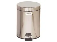 Kleine Pedaalemmer met kunststof binnenemmer 5.6 Liter Zilver