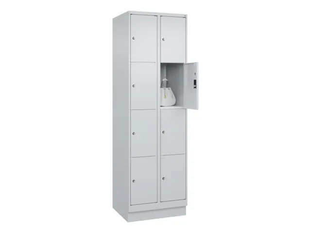 lockerkast,HxBxD 1950x600x500mm,2x4vakken,vak B 300mm,cil.-slot,sokkel