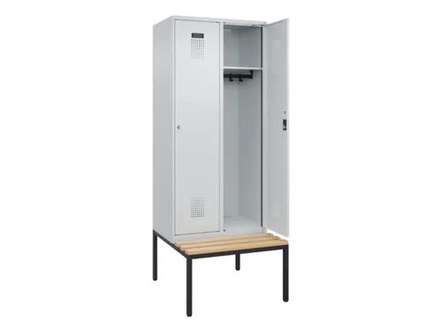 locker met bank,HxBxD 2120x800x815mm,2vak,vak B 400mm,cilinderslot