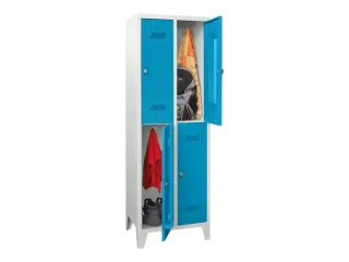 dubbeldekse locker,HxBxD 1850x600x500mm,2x2vak.,RAL7035,front RAL5012 - 2