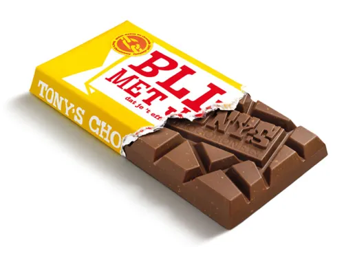Chocolade Tony's Chocolonely reep 180gr melk noga "Blij met jou"