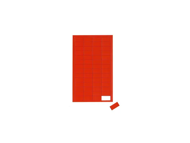 Magnetische symbolen Rechthoek 1x2cm 56 Stuks Rood