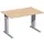 Bureau C-Poot Hxbxd 680-800x1200x800mm Decor Beuken Zilverkleurig